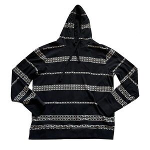 Shouthouse Black and‎ Gray Geometric Print Hoodie